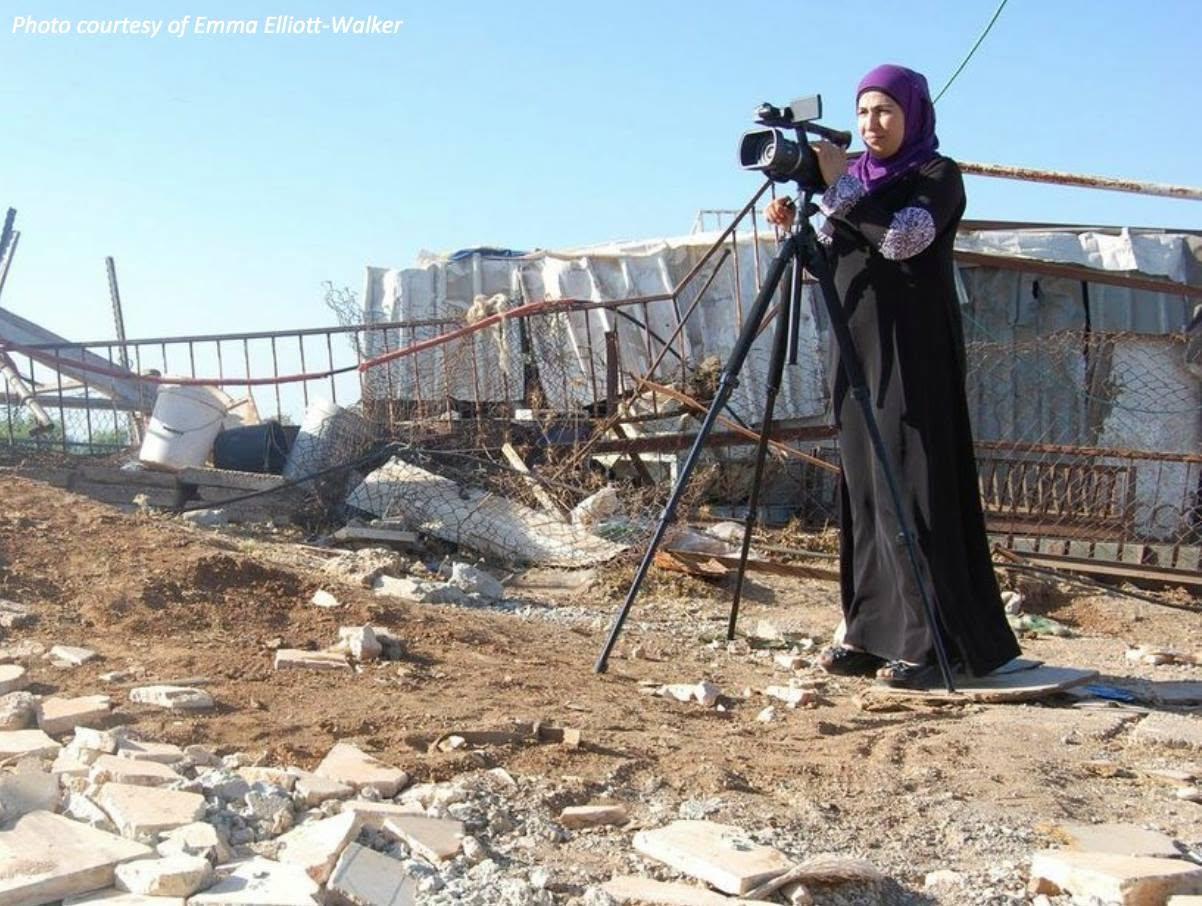 Palestinian filmmaker documenting from the field